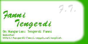 fanni tengerdi business card